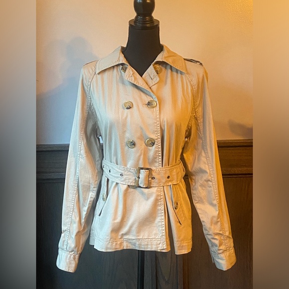 sere nade Jackets & Blazers - Sere Nade belted tan khaki cotton jacket size medium